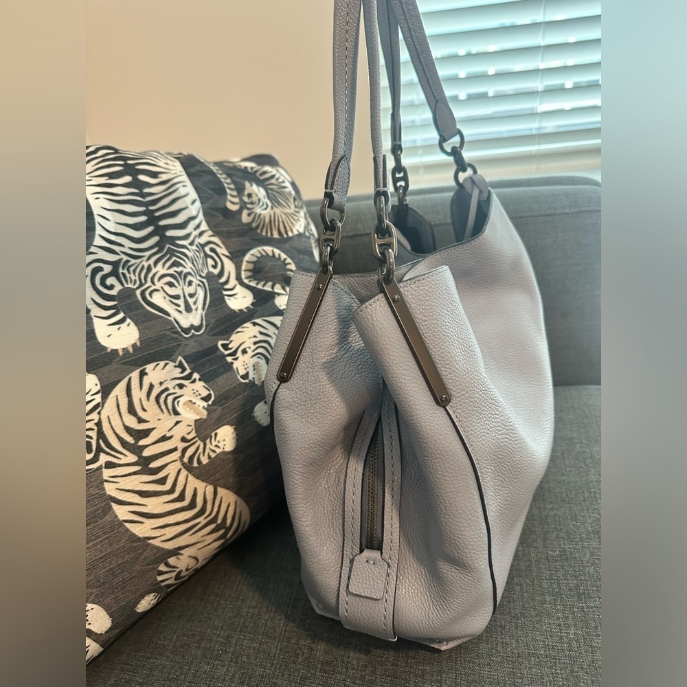 COACH Leather Edie Shoulder Bag - EUC - Light Blue - Picture 6 of 16